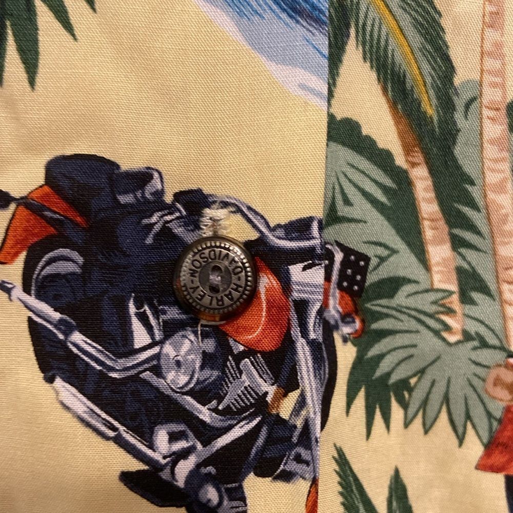 Harley-Davidson Hawaiian Print Button Front Sleeveless Blouse Size Small - Picture 4 of 9
